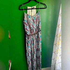 CLEARANCE!! Lily Rose Tribal Sheer Maxi Dress with Belt Size Small EUC!‎